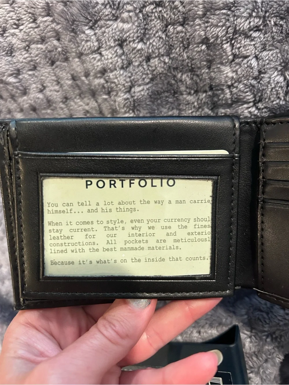 New Perry Ellis Men’s Black Soft Touch Portfolio Wallet